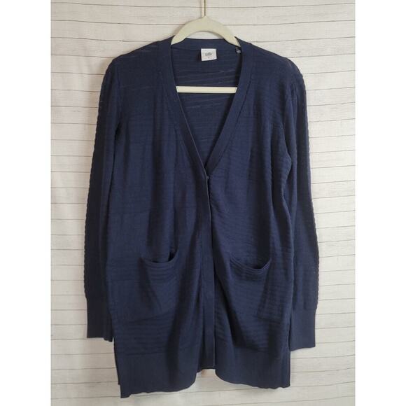 CAbi Classic Snap Cardigan Duster in Navy Blue, sz Small - Picture 1 of 15